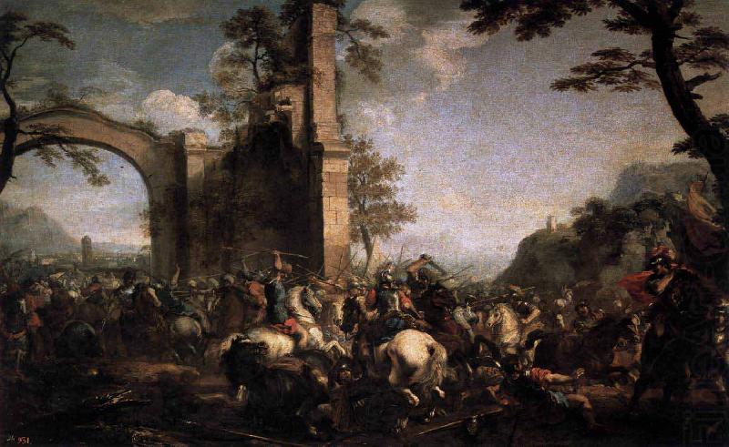 Jacques Courtois Battle between Christians and Moslems oil painting picture